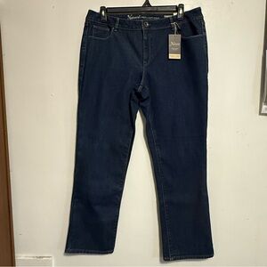 Natural Reflections Dark Blue Straight Leg Jeans Fleece Lined Women’s 16 New